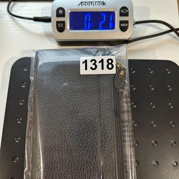 LODIS Card Wallet Pebbled Black Leather 7.25" x 3.5" x .25" - Picture 9 of 9